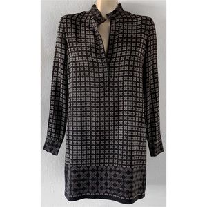 Vince Dresses - VINCE SILK BLACK BORDER PRINT SHIFT DRESS SZ 8 Vince Dresses - VINCE SILK BLACK BORDER PRINT SHIFT DRESS SZ 8